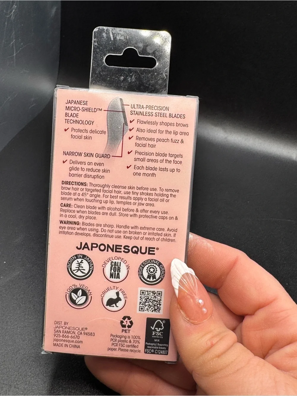 JAPONESQUE Mini Touch Up Razors - Peach & Silver